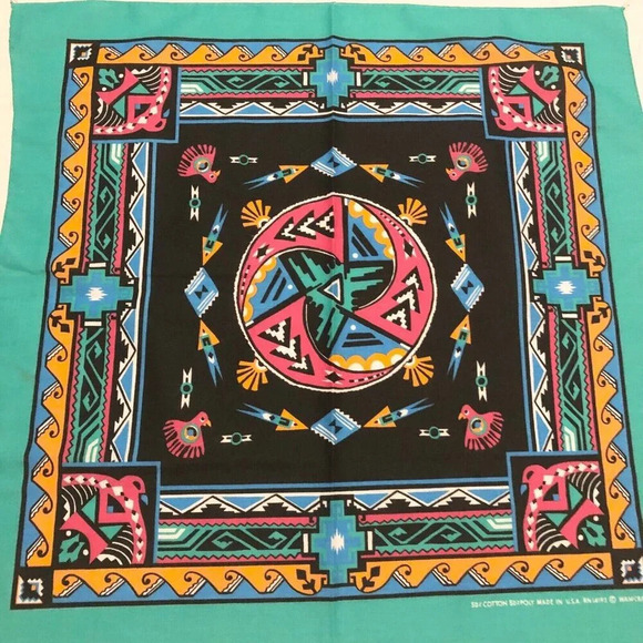 Vtg Wamcraft Bandana Scarf Handkerchief USA Cotton  Poly RN14193 - Picture 12 of 16